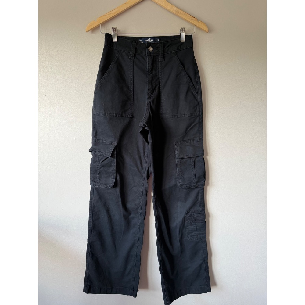 Hollister Cargo Pants‎ 00R Black Ultra High-Rise Baggy Utility Pants